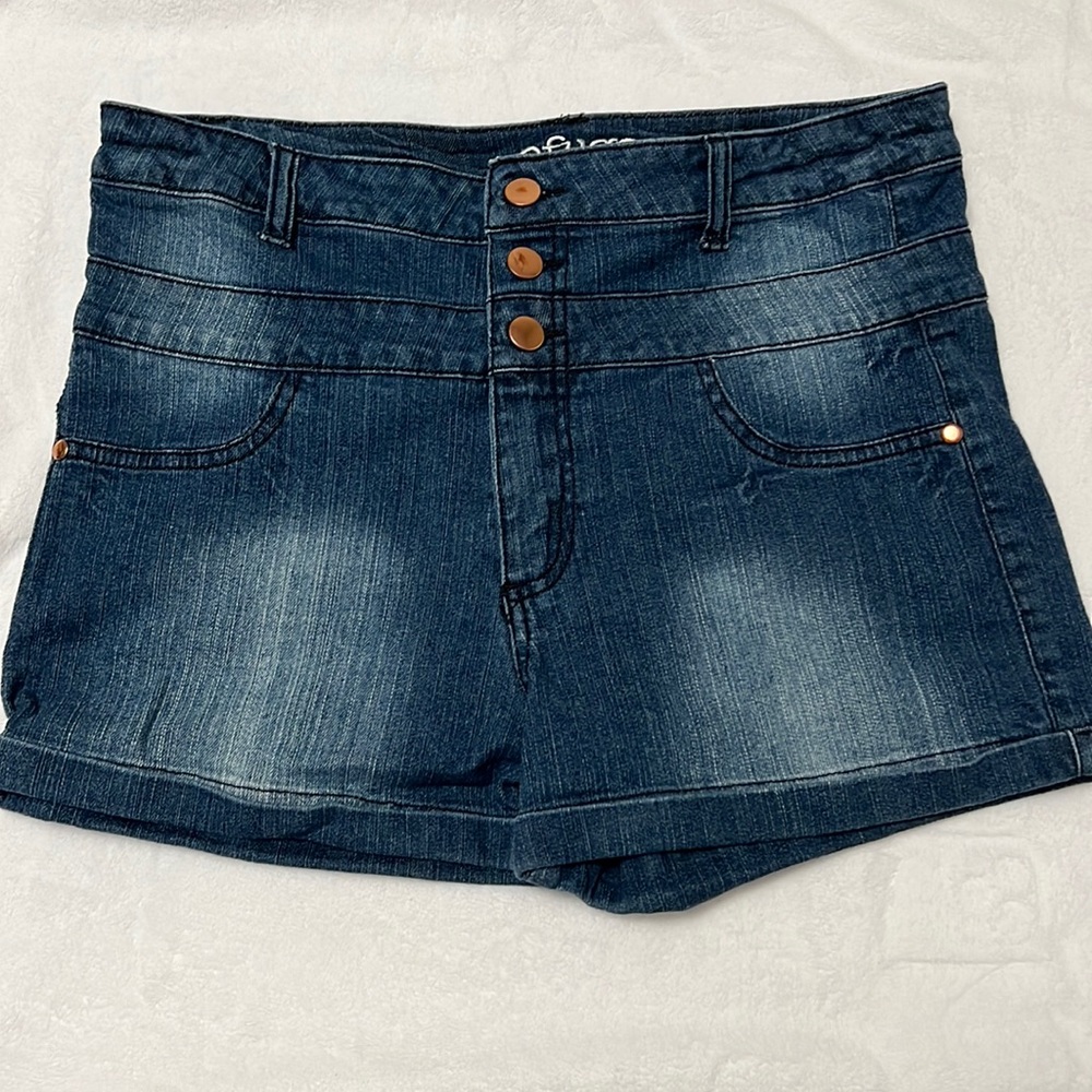 High Waisted Refuge Denim Button Up Shorts